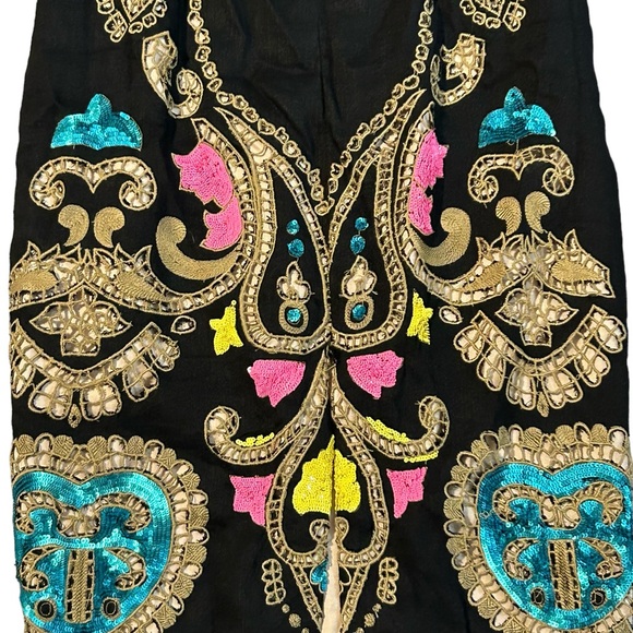 Tracy Reese Anthropologie Embroidered Emele Dress Size 2 Sequin Eyelet - Picture 7 of 8